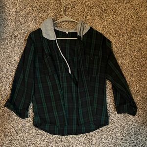 Navy and green flannel